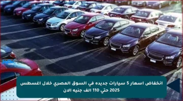 انخفاض أسعار 5 سيارات جديدة في السوق المصري خلال أغسطس 2025 حتى 110 ألف جنيه الآن